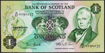 Шотландия 1 фунт 1981г. P.111е - UNC - Шотландия 1 фунт 1981г. P.111е - UNC