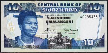 Свазиленд 10 эмалангени 1995г. P.24а - UNC - Свазиленд 10 эмалангени 1995г. P.24а - UNC