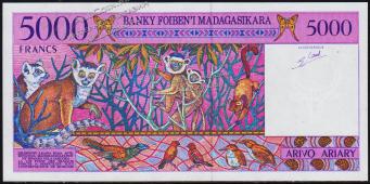 Мадагаскар 5000 франков (1000 ариари) 1994г. P.78a - UNC - Мадагаскар 5000 франков (1000 ариари) 1994г. P.78a - UNC