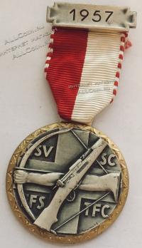 #319 Швейцария спорт Медаль Знаки. Стрела как пуля. 1957 год.