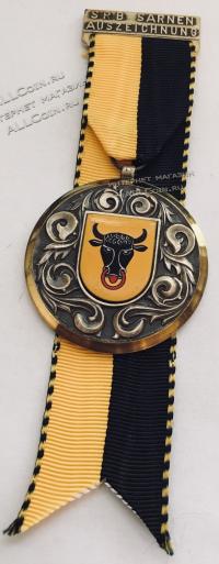 #359 Швейцария спорт Медаль Знаки. Герб кантона Ури. Швейцария.