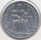 Французская Полинезия 2 франка 2011г. КМ#10 UNC Алюминий 2,3гр. 27мм. (арт529) - Французская Полинезия 2 франка 2011г. КМ#10 UNC Алюминий 2,3гр. 27мм. (арт529)