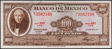 Мексика 100 песо 1965г. Р.61c - AUNC "BBR" - Мексика 100 песо 1965г. Р.61c - AUNC "BBR"