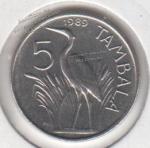 Малави 5 тамбала 1989г. КМ#9.2а UNC Никель 2,8гр. 19,35мм. (арт18)