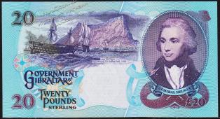 Гибралтар 20 фунтов 1995г. P.27 UNC - Гибралтар 20 фунтов 1995г. P.27 UNC