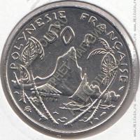 16-73 Французская Полинезия 50 франков 1991г КМ#13 UNC никель 15,0гр. 33мм