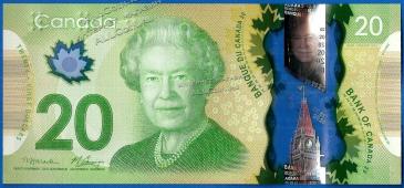 Канада 20 долларов 2012г. P.108 UNC - Канада 20 долларов 2012г. P.108 UNC
