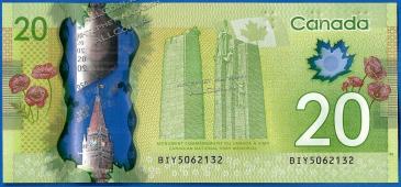 Канада 20 долларов 2012г. P.108 UNC - Канада 20 долларов 2012г. P.108 UNC