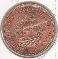 26-5 Южная Африка 1/2 цента 1960г. КМ # 45 UNC бронза  5,6гр. 