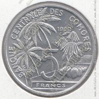 26-180 Коморские острова 5 франков 1992г. KM#15 алюминий 3,85гр 31,0мм 