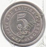 15-156 Малайя и Борнео 5 центов 1961г. КМ#1 KN UNC медно-никелевая 1,41гр. 16мм