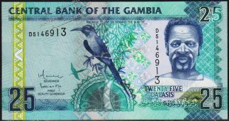 Банкнота Гамбия 25 даласи 2006 года. P.27в - UNC  - Банкнота Гамбия 25 даласи 2006 года. P.27в - UNC 