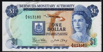 Бермуды 1 доллар 1986г. P.28c - UNC - Бермуды 1 доллар 1986г. P.28c - UNC