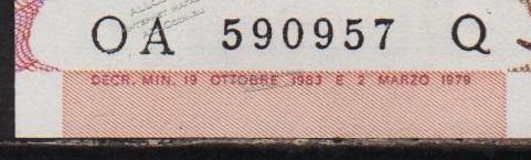 Банкнота Италия 5000 лир 1983 года. P.105с - UNC - Банкнота Италия 5000 лир 1983 года. P.105с - UNC