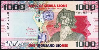 Сьерра-Леоне 1000 леоне 2010г. P.30 UNC - Сьерра-Леоне 1000 леоне 2010г. P.30 UNC