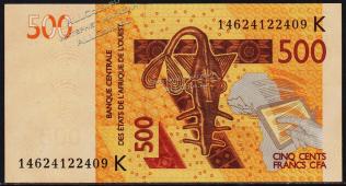 Сенегал 500 франков 2012(14г.) P.NEW - UNC - Сенегал 500 франков 2012(14г.) P.NEW - UNC