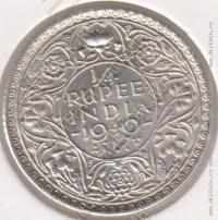 1-170 Индия 1/4 рупии 1940г. KM# 545 UNC серебро 2.92гр 