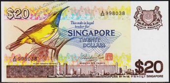 Сингапур 20 долларов 1979г. P.12 UNC - Сингапур 20 долларов 1979г. P.12 UNC