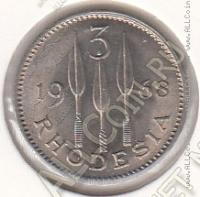 35-70 Родезия  3 пенса=2-1/2 цента 1968г. КМ#8 UNC медно-никелевая 6,5гр. 27мм