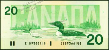Канада 20 долларов 1991г. P.97а - UNC - Канада 20 долларов 1991г. P.97а - UNC