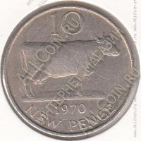 22-93 Гернси 10 новых пенсов 1970г. КМ # 24 медно-никелевая 11,31гр. 28,52мм