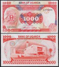 Уганда 1000 шиллингов 1986г. P.26 UNC