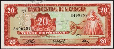 Никарагуа 20 кордоба 1972г. P.124 UNC - Никарагуа 20 кордоба 1972г. P.124 UNC