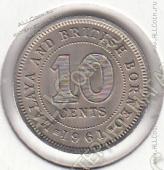 15-160 Малайя и Борнео 10 центов 1961г. КМ # 2 UNC медно-никелевая 2,83гр. 19,мм - 15-160 Малайя и Борнео 10 центов 1961г. КМ # 2 UNC медно-никелевая 2,83гр. 19,мм