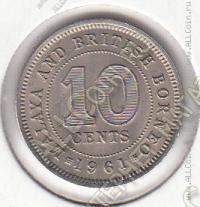 15-160 Малайя и Борнео 10 центов 1961г. КМ # 2 UNC медно-никелевая 2,83гр. 19,мм