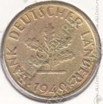 31-14 Германия 10 пфеннигов 1949г. КМ # 103 D сталь покрытая латунью 4,0гр. 21,5мм