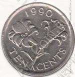 29-115 Бермуды 10 центов 1990г. КМ # 46 медно-никелевая 2,45гр. 17,9мм