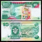 Сингапур 5 долларов 1989г. P.19 UNC