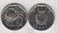 Мальта 5 цент 2001г. КМ#95 (арт290)*
