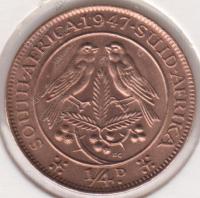 15-49 Южная Африка 1/4 пенни 1947г. бронза