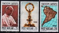 Ватикан 3 марки 1968г. п/с №461-63**