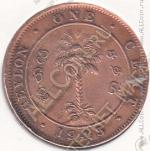 28-118 Цейлон 1 цент 1943г. КМ # 111а бронза 2,35гр. 22,35мм