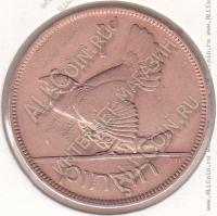 34-92 Ирландия 1 пенни 1928г. КМ # 3 бронза 9,45гр. 30,9мм