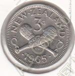 27-169 Новая Зеландия 3 пенса 1965г. КМ#25.2 UNC медно-никелевая 1,41гр. 16,3мм