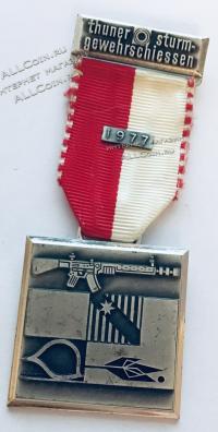 #476 Швейцария спорт Медаль Знаки. 1977 год.