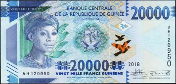 Банкнота Гвинея 20000 франков 2018 года. P.50в - UNC - Банкнота Гвинея 20000 франков 2018 года. P.50в - UNC