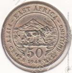 3-137 Восточная Африка 50 центов 1948 г. KM# 30 Медь-Никель 3,89 гр. 