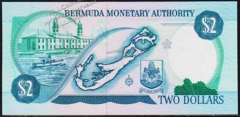 Бермуды 2 доллара 1989г. P.34в - UNC - Бермуды 2 доллара 1989г. P.34в - UNC