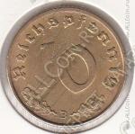 21-22 Германия 10 рейхспфеннигов 1939г. КМ # 92 В алюминий-бронза 4,0гр. 21мм