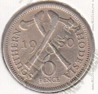 25-104 Южная Родезия 6 пенсов 1950г. КМ # 21 медно-никелевая 2,83гр.19,41мм 