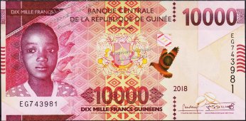 Банкнота Гвинея 10000 франков 2018 года. P.NEW - UNC - Банкнота Гвинея 10000 франков 2018 года. P.NEW - UNC
