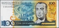Банкнота Бразилия 100 крузадо 1988 года. P.211d - UNC