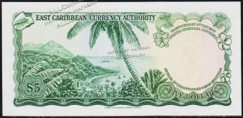Восточные Карибы 5 долларов 1965г. P.14h(2) - UNC - Восточные Карибы 5 долларов 1965г. P.14h(2) - UNC
