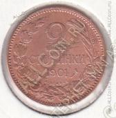 6-170 Болгария 2 стотинки 1901 г. KM# 23.1 Бронза 2,01 гр. 20,14 мм. - 6-170 Болгария 2 стотинки 1901 г. KM# 23.1 Бронза 2,01 гр. 20,14 мм.