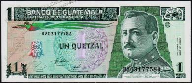 Гватемала 1 кетцаль 1995г. P.87с - UNC - Гватемала 1 кетцаль 1995г. P.87с - UNC