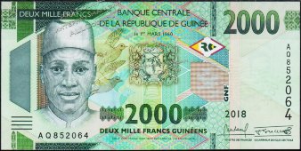 Банкнота Гвинея 2000 франков 2018 года. P.NEW - UNC - Банкнота Гвинея 2000 франков 2018 года. P.NEW - UNC